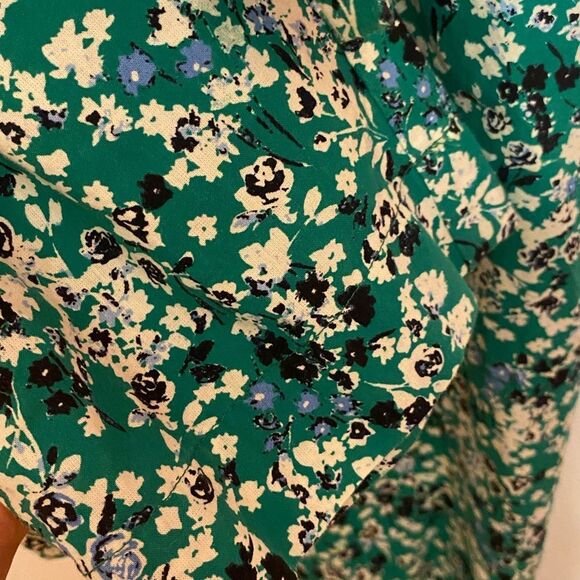 Zara Women’s Jumpsuit Green Floral Print Zip Front Short Sleeves size XS - Picture 5 of 9